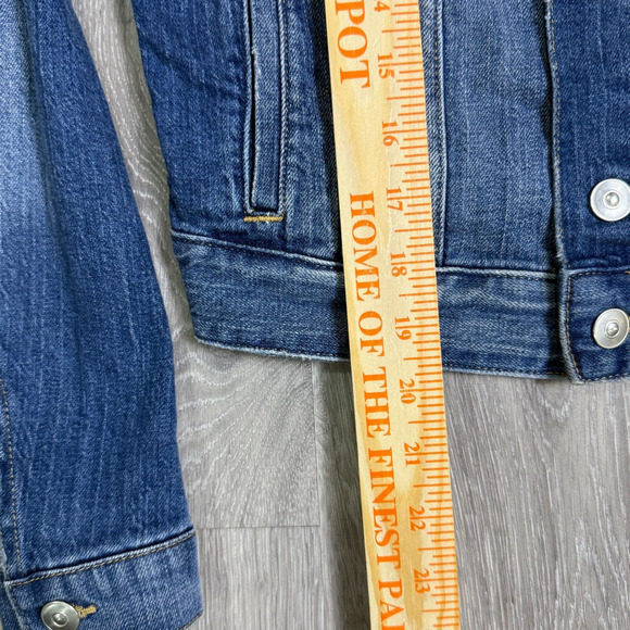 H&M Casual Button Up Long Sleeve Denim Jacket‎ Womens Size 2 Blue - Picture 5 of 5